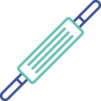 Rolling pin outline dual color illustration icon design vector