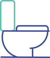 Commode toilet outline dual color illustration icon design vector
