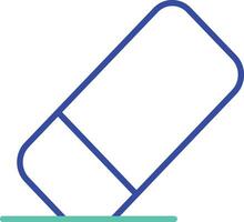 Eraser outline dual color illustration icon design vector