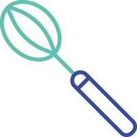 Hand Whisk outline dual color illustration icon design vector