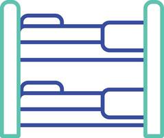 Bunk Bed outline dual color illustration icon design vector
