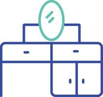 Dressing Table outline dual color illustration icon design vector