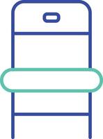 Easy chair outline dual color illustration icon design vector
