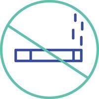 No Smoking outline dual color illustration icon design vector