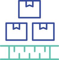 Logistic boxes outline dual color illustration icon design vector