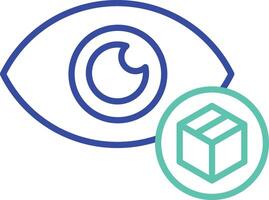 Monitor Package box outline dual color illustration icon design vector