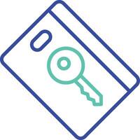 Room Key Card outline dual color illustration icon design vector