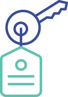 Key outline dual color illustration icon design vector