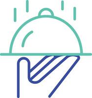 Servant Food Service outline dual color illustration icon design vector