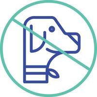 Pets not Allowed outline dual color illustration icon design vector