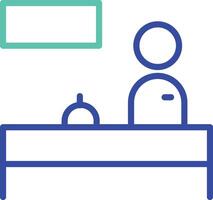 Front Desk outline dual color illustration icon design vector