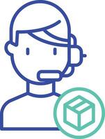 Logistic Operator outline dual color illustration icon design vector