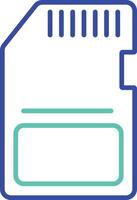 Memory card outline dual color illustration icon design vector
