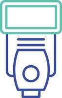 Camera flash outline dual color illustration icon design vector