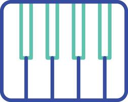Piano outline dual color illustration icon design vector