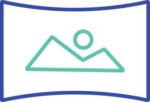 Panorama outline dual color illustration icon design vector