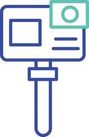 Go pro camera outline dual color illustration icon design vector