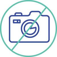 No Photography outline dual color illustration icon design vector