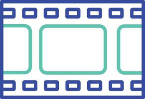 Camera reel outline dual color illustration icon design vector