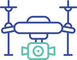 Drone camera outline dual color illustration icon design vector