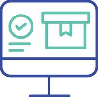 package application outline dual color illustration icon design vector