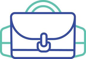 Camera bag outline dual color illustration icon design vector