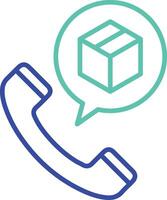 package call enquiry outline dual color illustration icon design vector