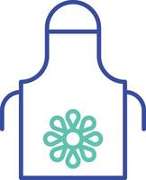 Apron outline dual color illustration icon design vector