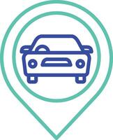 location share outline dual color illustration icon design vector