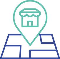 street map outline dual color illustration icon design vector