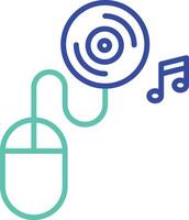 mouse click outline dual color illustration icon design vector