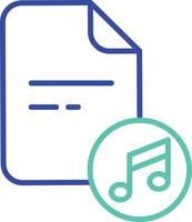 Music FIle outline dual color illustration icon design vector