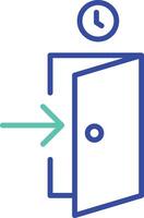 Enter outline dual color illustration icon design vector