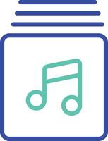 Music list outline dual color illustration icon design vector