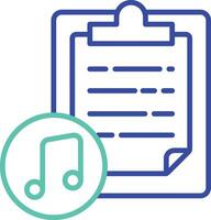 Note pad outline dual color illustration icon design vector