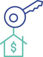 property key outline dual color icon vector