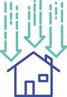 property drop outline dual color illustration icon design vector