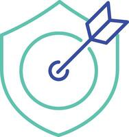 Security target shield outline dual color illustration icon design vector