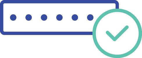 Approved password outline dual color illustration icon design vector