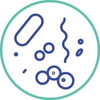Bacteria outline dual color illustration icon vector