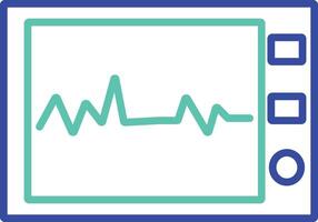 Cardiogram Monitor outline dual color illustration icon design vector