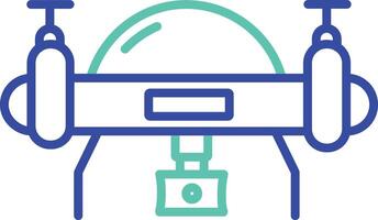 Drone camera outline dual color icon design vector