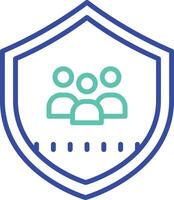multiple users outline dual color illustration icon design vector