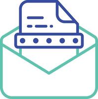 OTP mail security code outline dual color illustration icon design vector