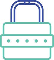 security lock outline dual color illustration icon design vector