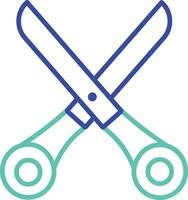 Scissors outline dual color illustration icon design vector