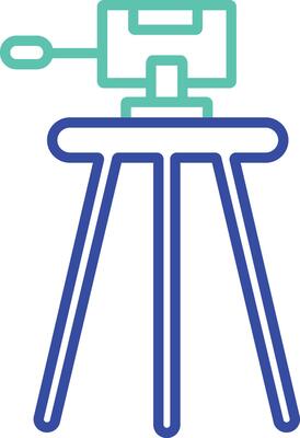 Tripod outline dual color illustration icon design