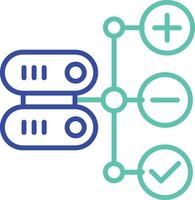 Database modification outline dual color illustration icon design vector