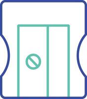 Sharpener outline dual color illustration icon design vector