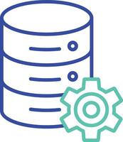 Database Setting outline dual color illustration icon design vector